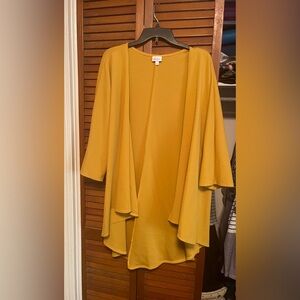 LuLaRoe Women's Yellow Open Front Cardigan